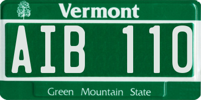 VT license plate AIB110