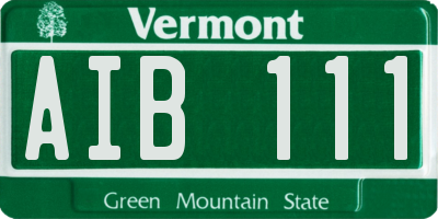 VT license plate AIB111