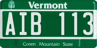 VT license plate AIB113