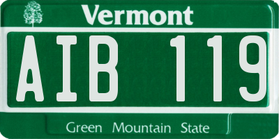VT license plate AIB119