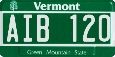 VT license plate AIB120