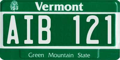 VT license plate AIB121