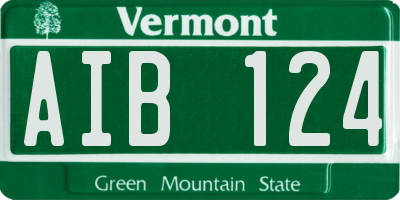 VT license plate AIB124