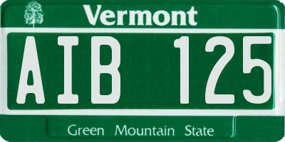 VT license plate AIB125