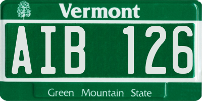 VT license plate AIB126