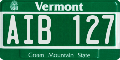 VT license plate AIB127