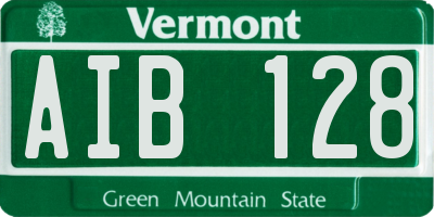 VT license plate AIB128