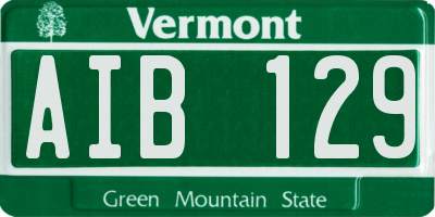 VT license plate AIB129