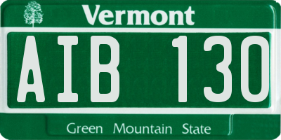 VT license plate AIB130