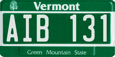 VT license plate AIB131