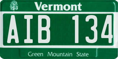 VT license plate AIB134