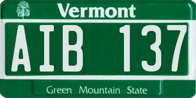 VT license plate AIB137