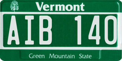 VT license plate AIB140