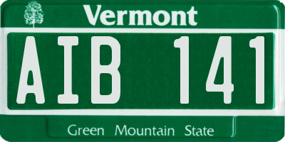 VT license plate AIB141