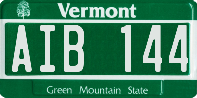 VT license plate AIB144