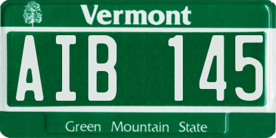 VT license plate AIB145