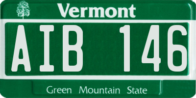 VT license plate AIB146