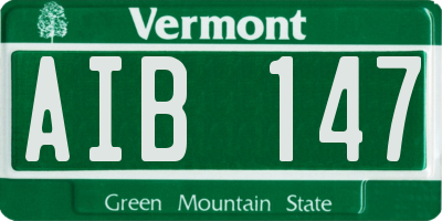VT license plate AIB147