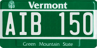 VT license plate AIB150