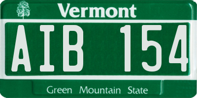 VT license plate AIB154