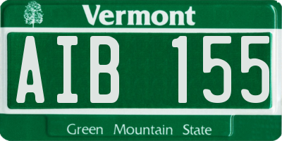 VT license plate AIB155