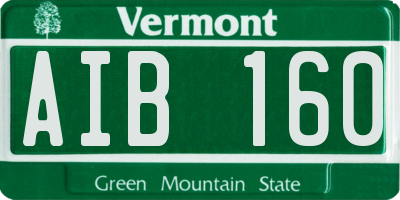 VT license plate AIB160