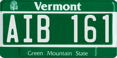 VT license plate AIB161
