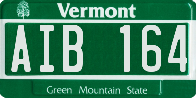 VT license plate AIB164