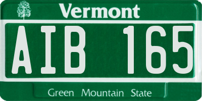 VT license plate AIB165