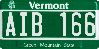 VT license plate AIB166