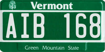 VT license plate AIB168