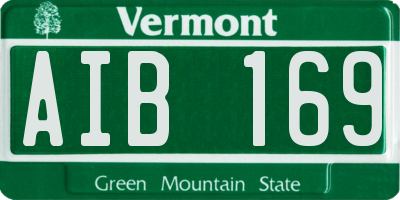 VT license plate AIB169