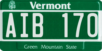 VT license plate AIB170