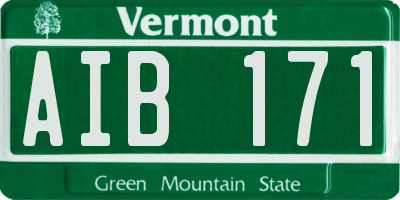 VT license plate AIB171