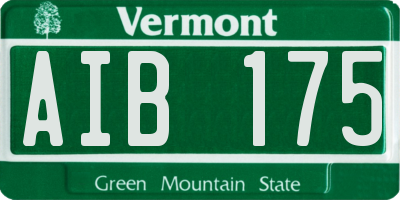 VT license plate AIB175