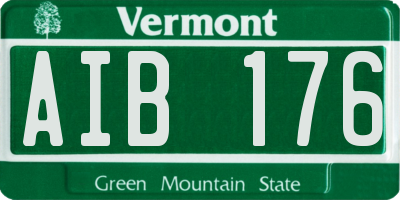 VT license plate AIB176