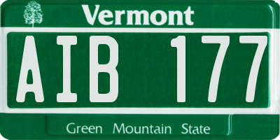 VT license plate AIB177