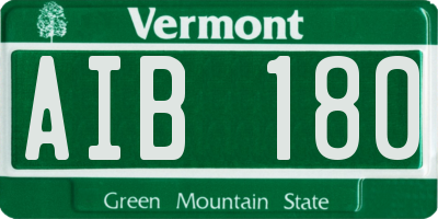 VT license plate AIB180