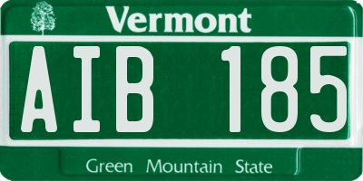 VT license plate AIB185