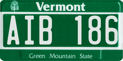 VT license plate AIB186