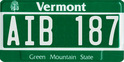 VT license plate AIB187
