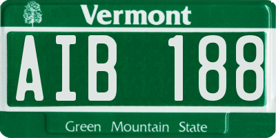 VT license plate AIB188