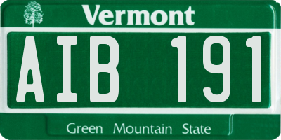 VT license plate AIB191