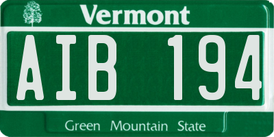 VT license plate AIB194