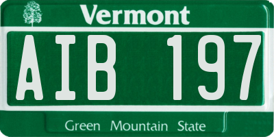 VT license plate AIB197