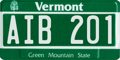 VT license plate AIB201