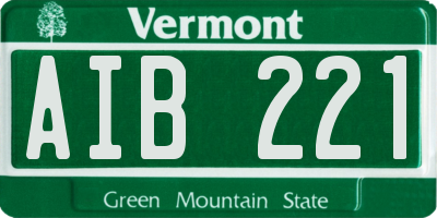 VT license plate AIB221