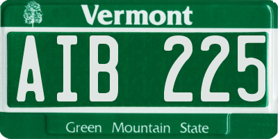 VT license plate AIB225