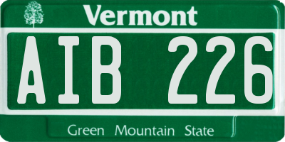 VT license plate AIB226