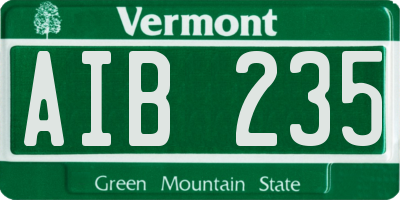 VT license plate AIB235